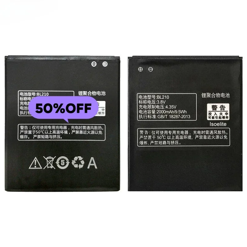 BL210 for Lenovo A536/A606/S820S/820E/A750E/A770E/A656/A766/A658T/S650 Mobile Phone Battery Replacement Bateria Grade A Cell