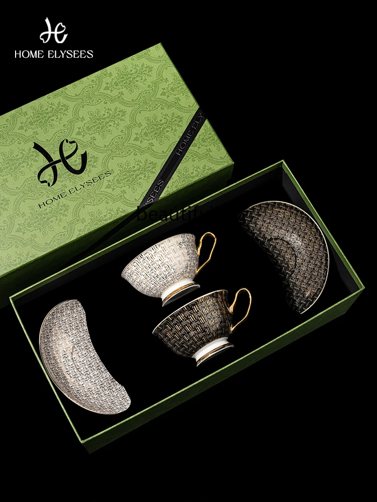 Coffee cup gift box European style pair of cups wedding gift couple cup for newlyweds