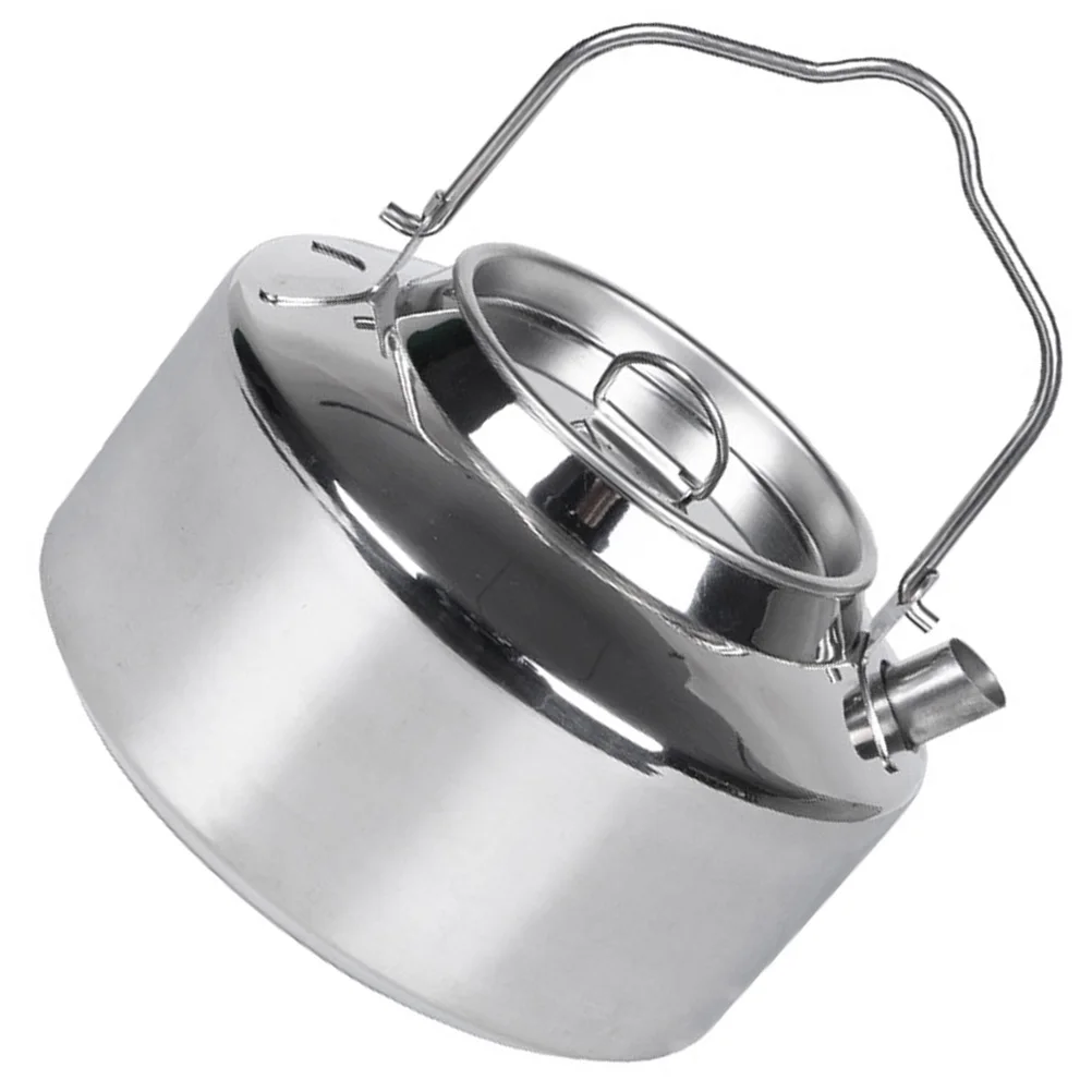 

Portable Stovetop Kettle Compact Camping Tea Pot For Outdoor Hiking Fishing Travel Stainless Steel Water Kettle Camping Supply