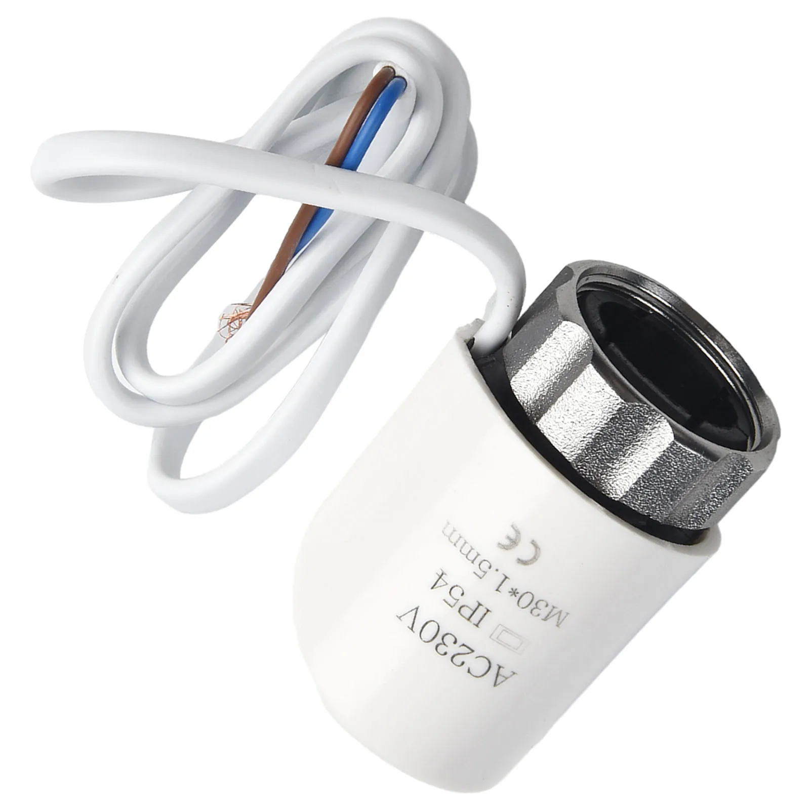 مشغل تجميع المياه باللون الأبيض -5~60 ° 110N 1 قطعة المحرك الكهروحراري طول الخط 90 مللي متر M30 * 1.5 مللي متر مادة الكمبيوتر #3