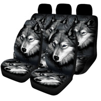 Wolf Print Car Seat Cover Full Set Universal Fit Comfort Bucket Seat and Bench Seat Protectors Fit for Car SUV,Truck