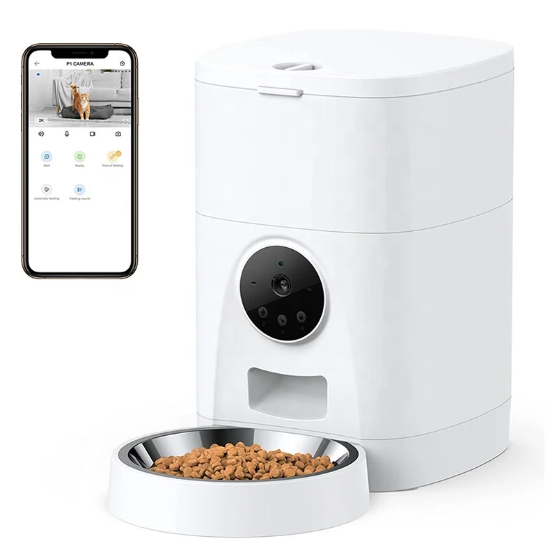 Dog Treat Feeder Camera Automatic Cat Feeder WiFi APP Camera Smart Pet Feeder