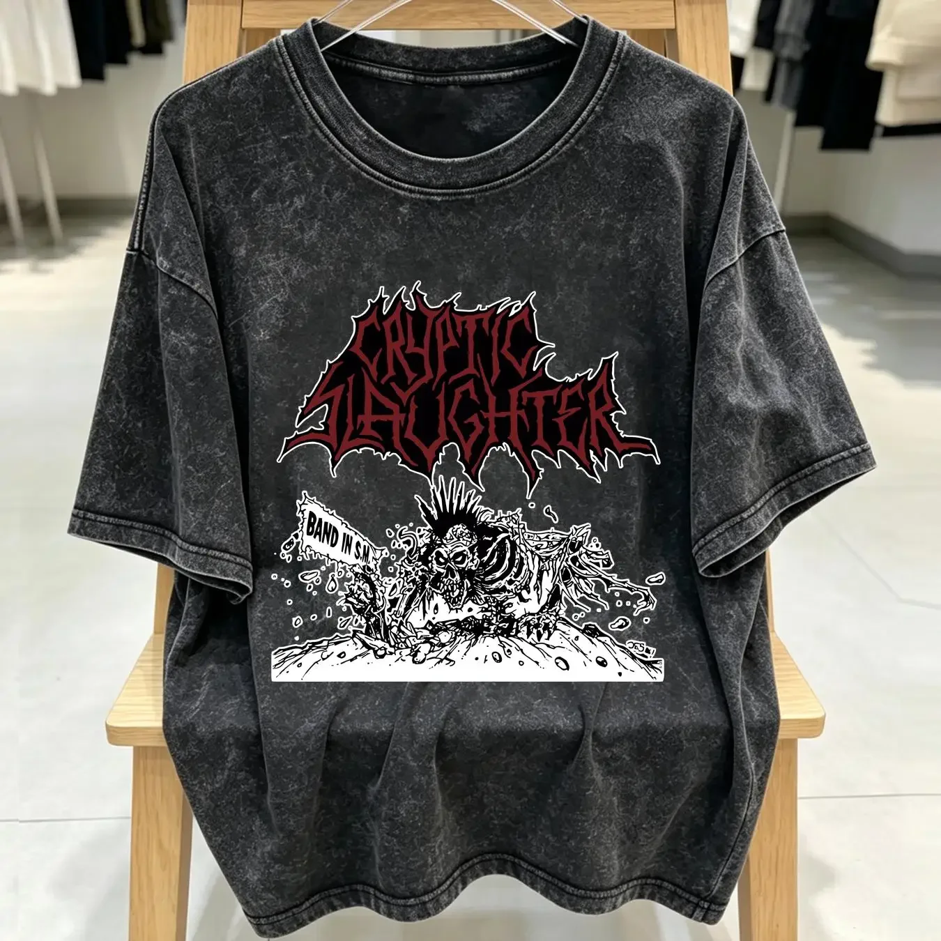 washed T Shirt New Rare Cryptic Slaughter Cotton Men S 234XL THAEB02728 vintage Washed streetwear Top For Everyday Wear