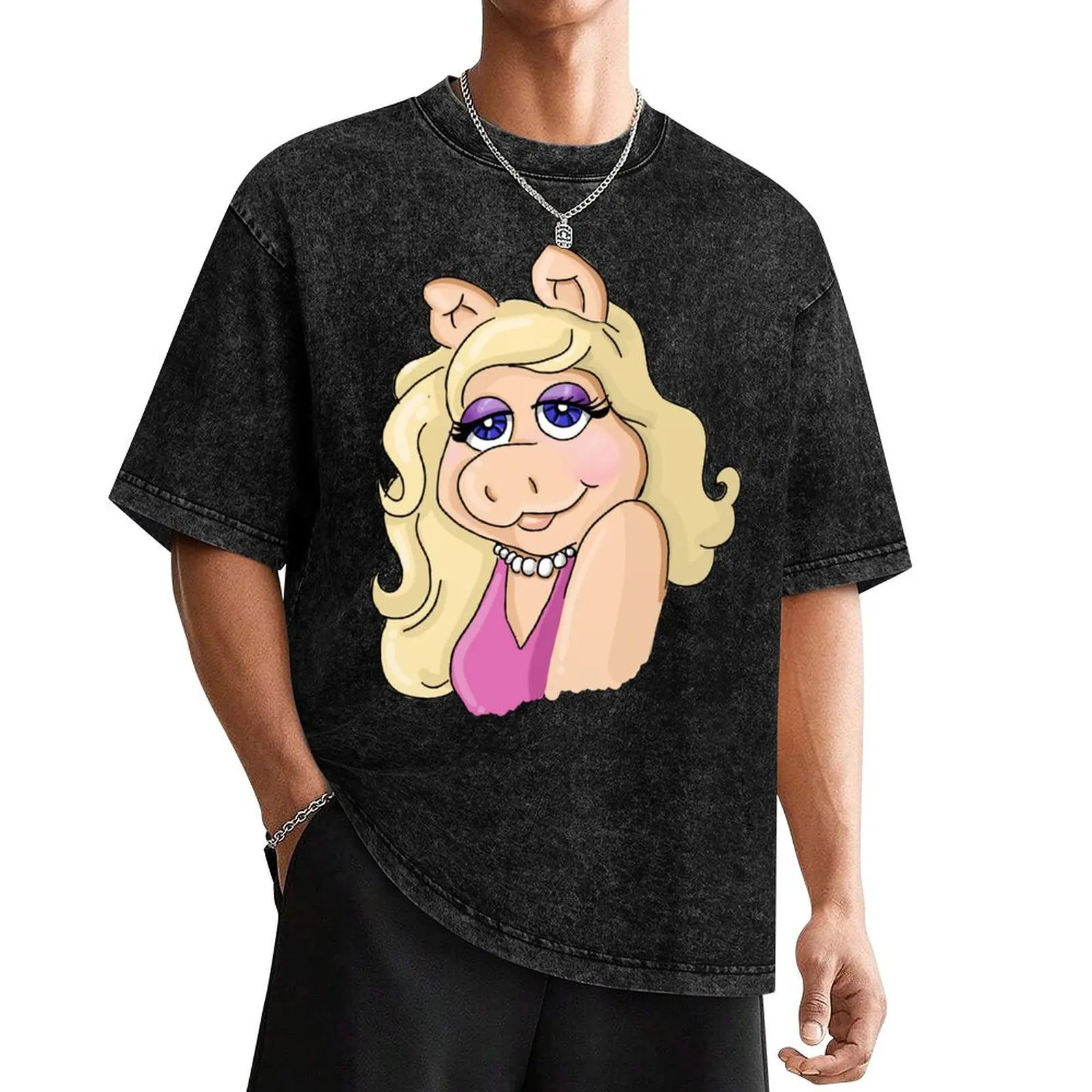 Madame Piggy T-Shirt blanks oversized t shirt anime stuff mens big and tall t shirts