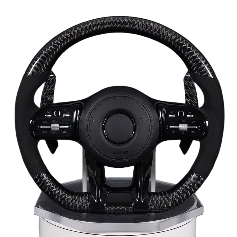 

Подходит для руля Mercedes- Carbon Fiber GLE GLS W211 W205 W204 W222 C63 S500 A45, кожа алькантары