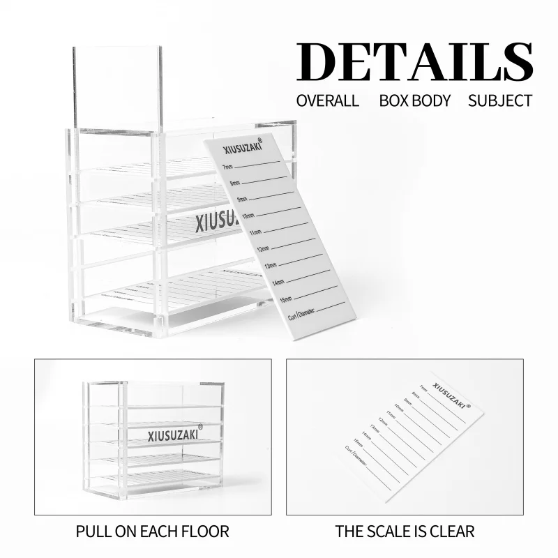 Boîte de rangement pour faux cils, palette transparente à 5 couches en acrylique, présentoir, outils de maquillage pour Extensions de cils