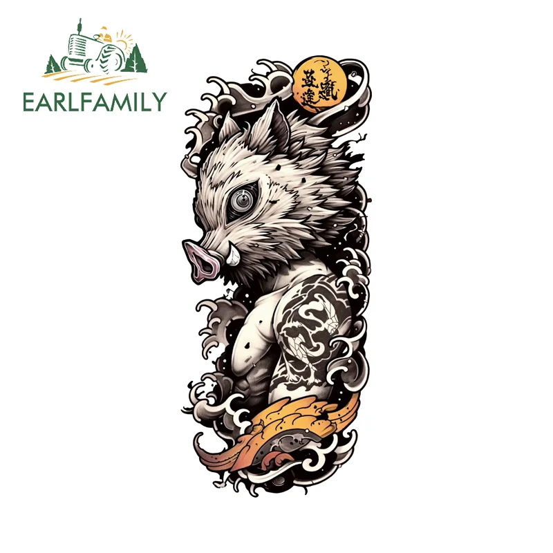 

EARLFAMILY Hashibira Inosuke татуировки украшения автомобильные наклейки фанарт аниме наклейка на окна солнцезащитный крем водостойкий для VAN RV Decor