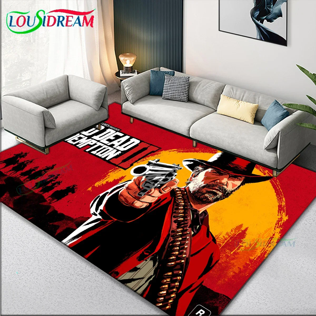 Game Room Red Dead Redemption 2 carpet large area rug for home entrance living room bedroom decor playing room floor mat decor