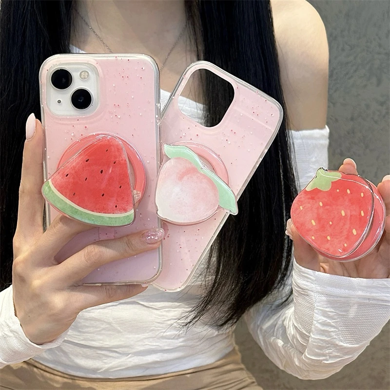 

Магнитный держатель для телефона Griptok в форме клубники, складная подставка для iPhone, забавный держатель для беспроводной зарядки