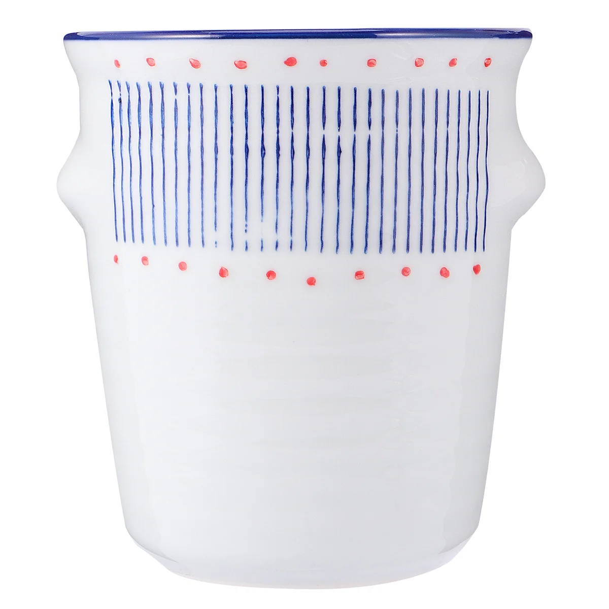 

1Pcs Hand Painted Chopsticks Holder Ceramic Premium Material with Drain Hole Bottom for Kitchen Utensil Storage Spoon Fork