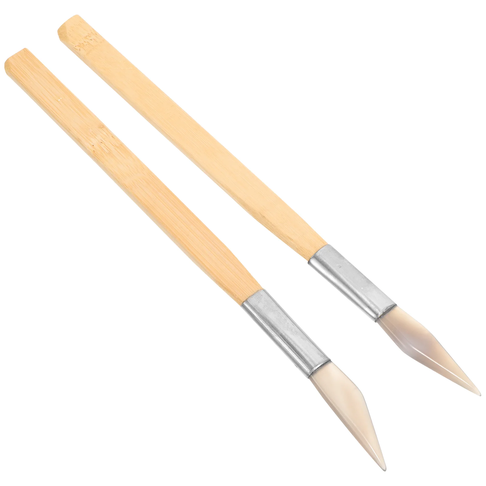 2 قطعة سكين العقيق مجوهرات الملمع مقبض تصميم الذهب والفضة أداة تلميع مادة الخيزران دائم آمنة