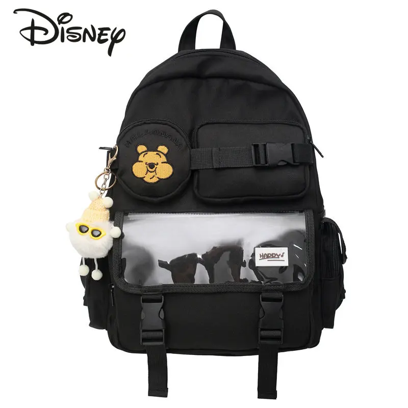 Disney Winnie Bear New Girls' Backpack Fashionable High Quality Student Backpack Popular Small Fresh Large Capacity Backpack