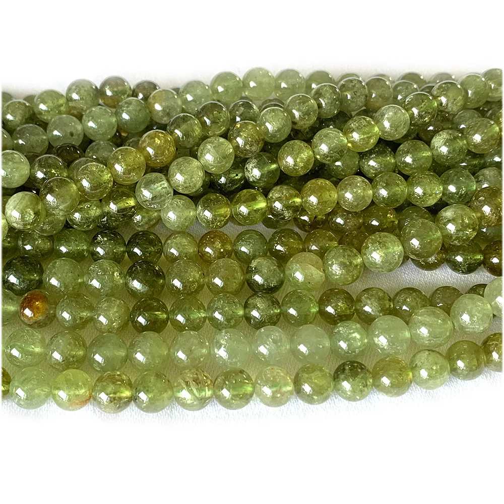 Veemake الطبيعية تسافوريتي جولة العقيق الأخضر مجوهرات فضفاضة القلائد أساور الأحجار الكريمة الخرز 07991 #6