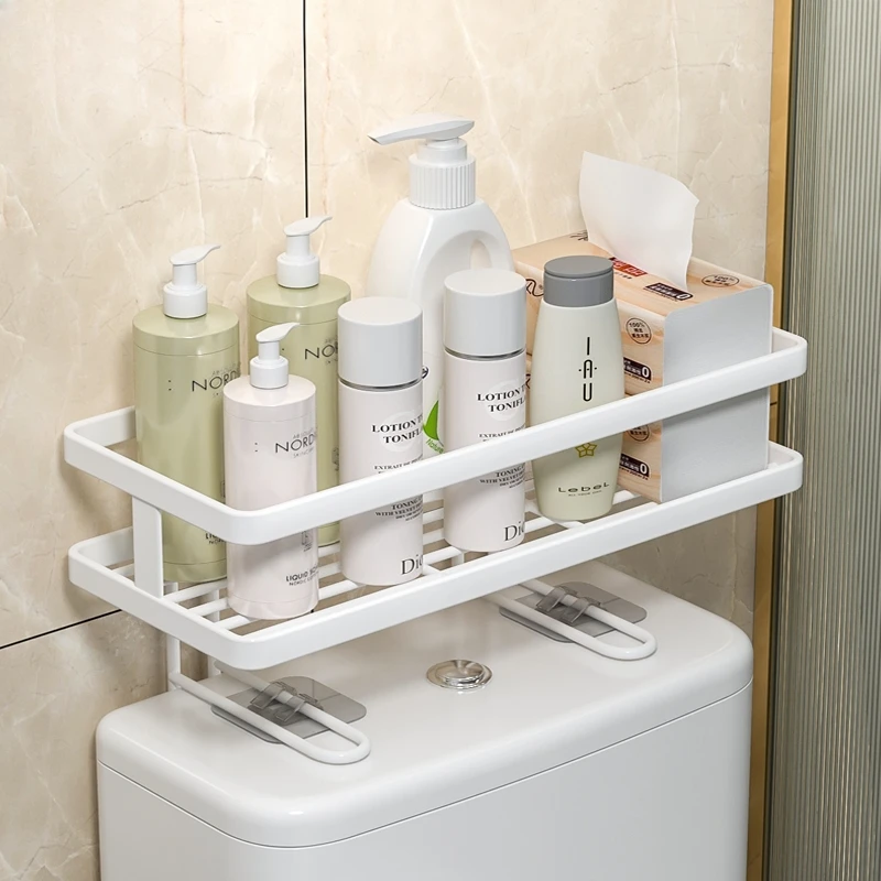 Nordic Toilet Storage Rack Large Capacity Organizer No-Drill Installation Shelf Stable Strong Load-Bearing Bathroom Storage