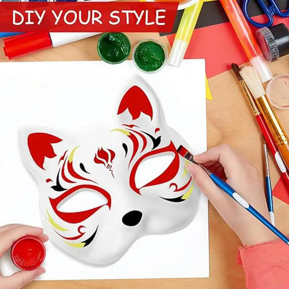 2/3/5/6/10/12/20 Pcs DIY Masques Cat Face Hand-Painted Carnival Party Ball Masquerade Halloween Animal Shape Face Masque