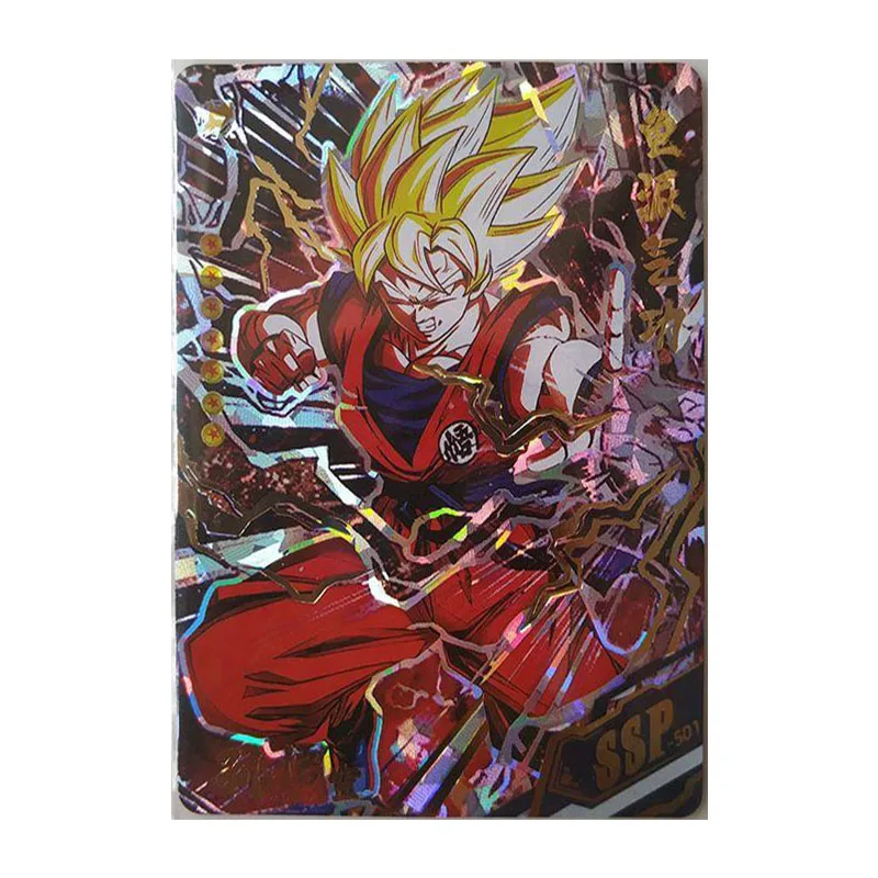 Anime Dragon Ball Rare SSP Laser Refraction Game Card Son Goku Vegetto Toys for boys Collectible Card Christmas Birthday Present