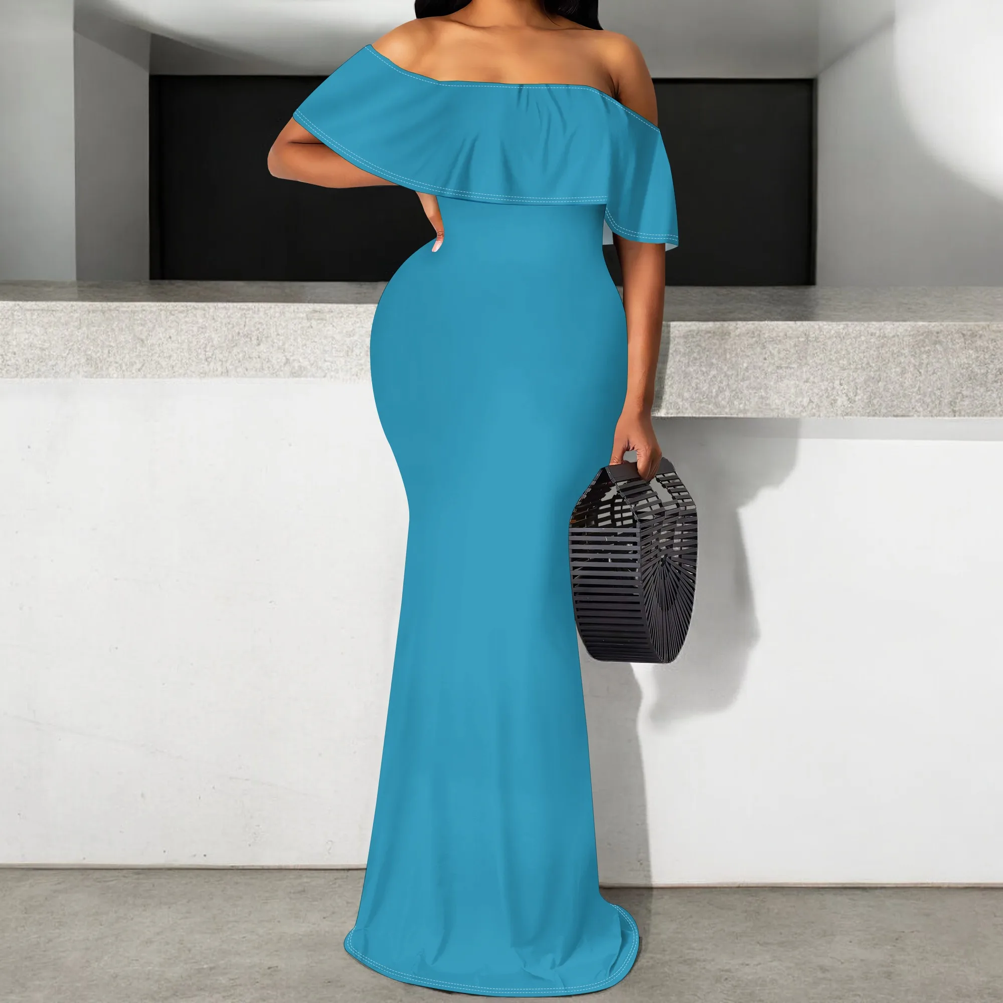 

Women's Off Shoulder Maxi Dress Sexy Hawaiian Floral Long Party Dresses
