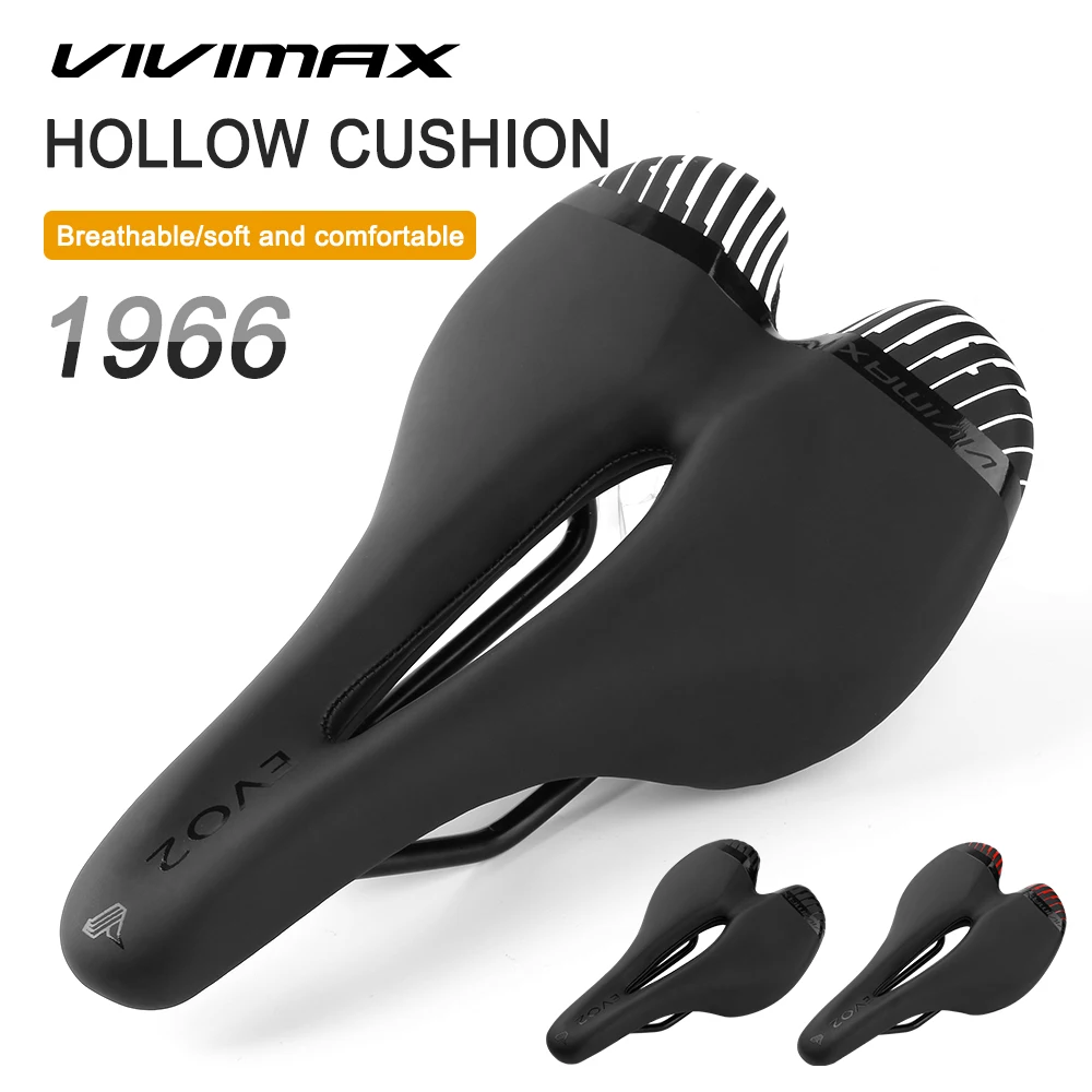 VIVIMAX 1966 Bicycle Saddle Rail Hollow Road Bicycle Saddle PU Ultra Light Comfortable Mountain Bike Saddle Bicycle Accessorie