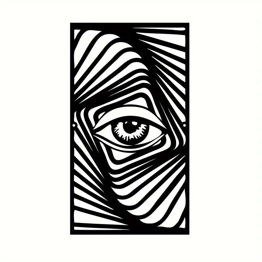 CIFBUY Decoration 1szt Abstract Eye Home Decor, Eye Wall Decor Ornament, Zebra Eye Metal Wall Art, Artystyczny wystrój ścian, Home Back