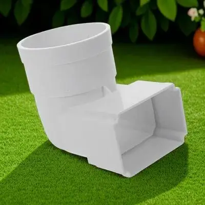 Vierkante ronde dakgootadapter Regenpijpconnector Afvoeronderdelen Witte montage Gemakkelijk te installeren daksysteem Regenwaterpijpvilla's