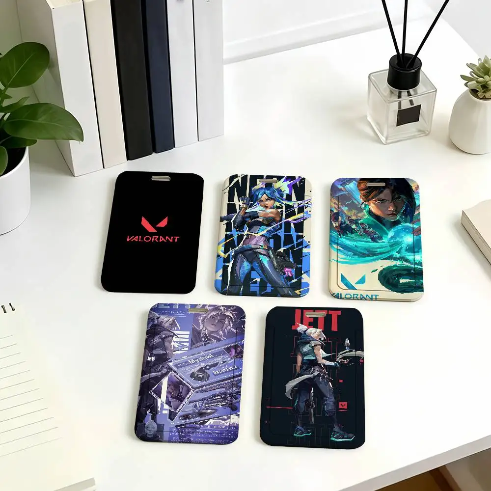 Game V-VALORANT Card Holder Corporate Business Work Badge Holders Uisex Credit Bus Daily Commute ID Case