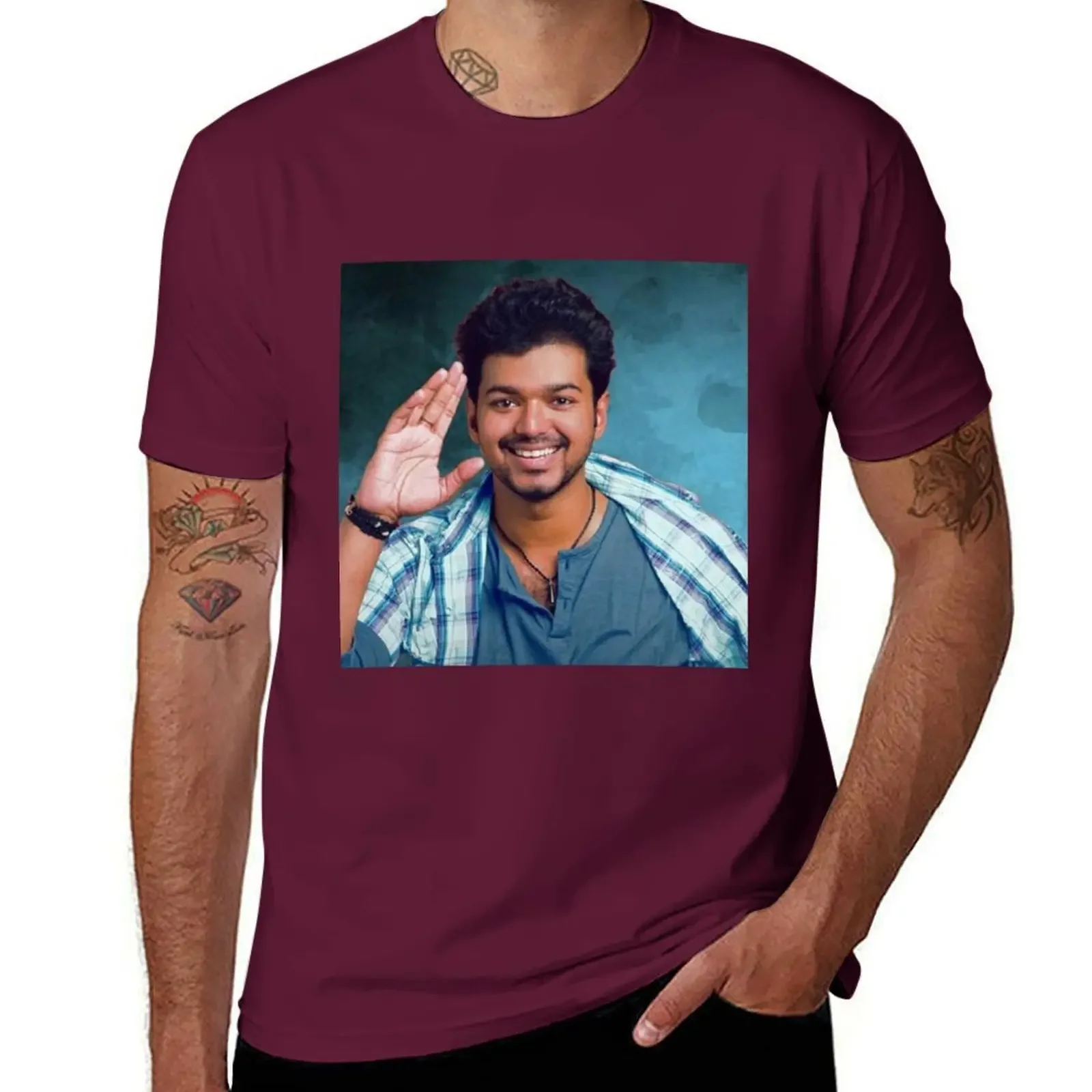 Blouse Heavyweights Hippie Clothes Designer TShirt Men Ilayathalapathy Vijay T-Shirt Men Clothing Graphic Oversized Summer Funny