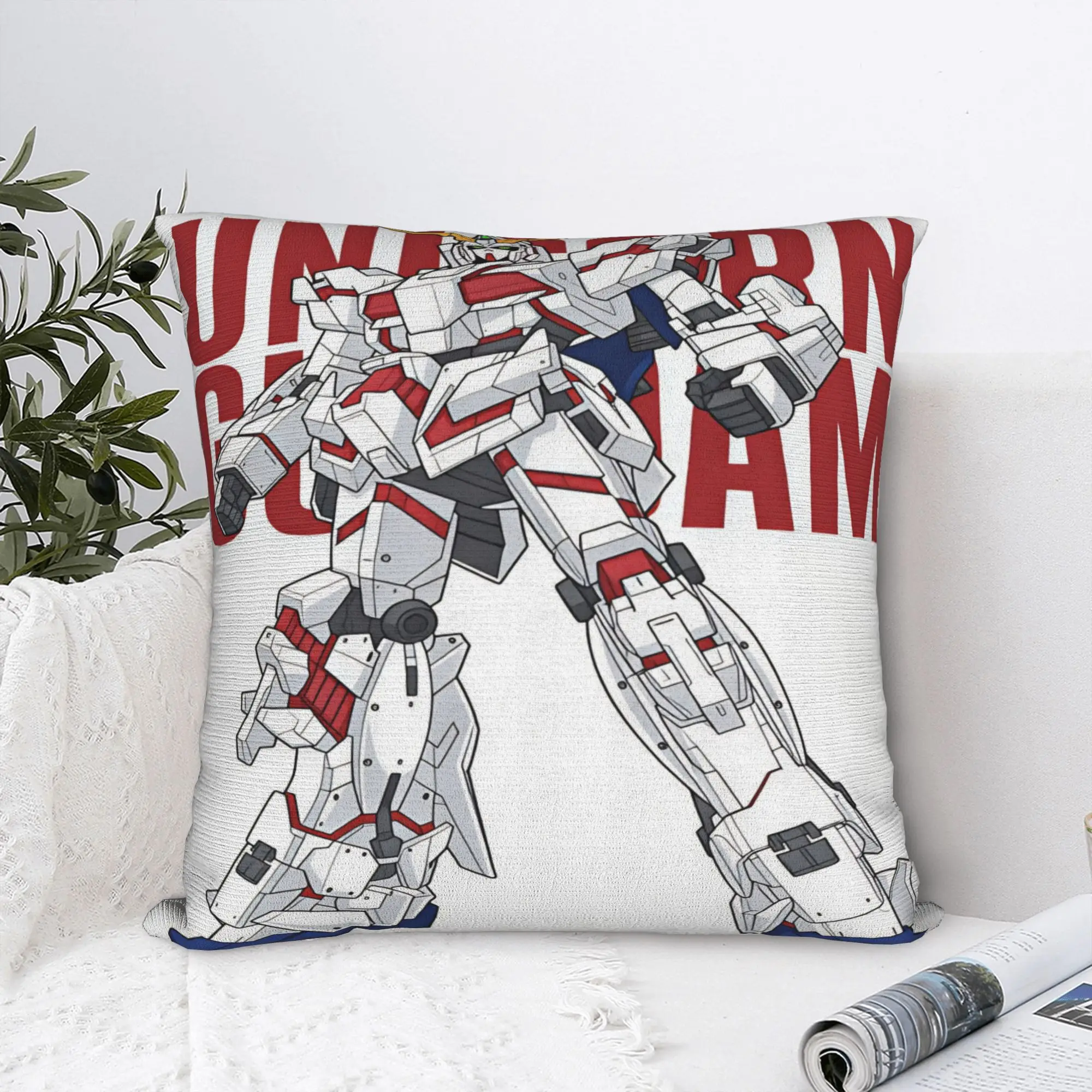 Mobile Suit Gundam Pillow Cover  Funny Pillow Case For Chair Sofa Home Decor Comfy Cushion Cover Gift