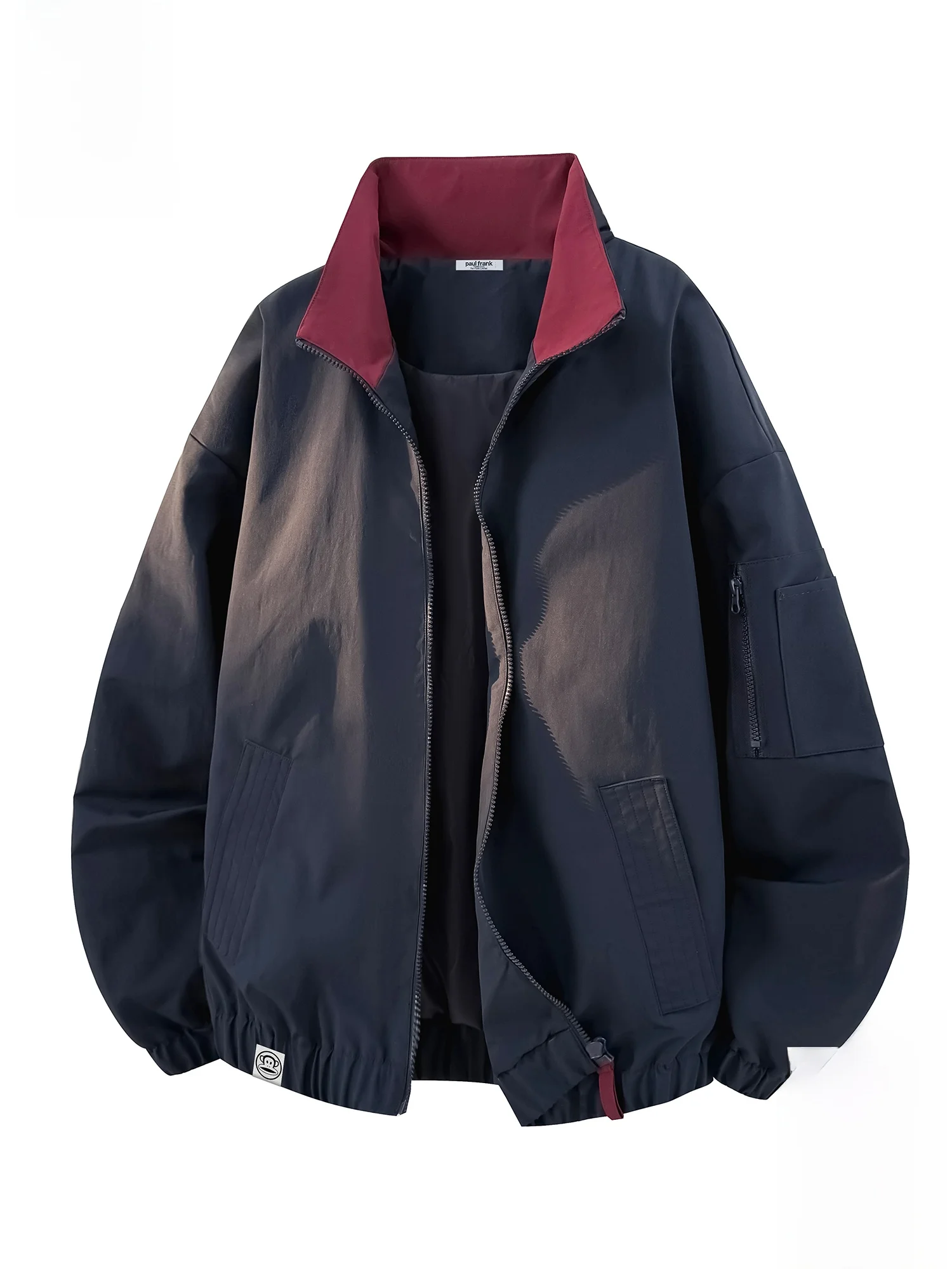 

PaulFrank Large Mouth Monkey Color Blo Collar Flight Jaet Men's Spring New Loose Casual Outerwear Polyester Fiber Long Sl...