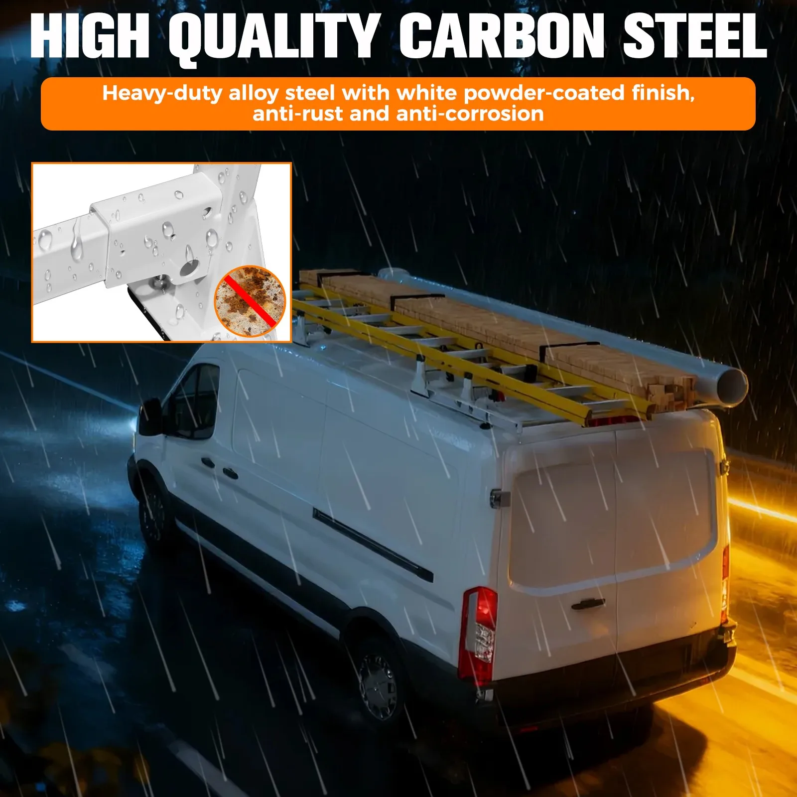 رف سلم سقف شاحنة البضائع مع أسطوانة مقاس 24 بوصة تناسب 2013+ مرسيدس ميتريس