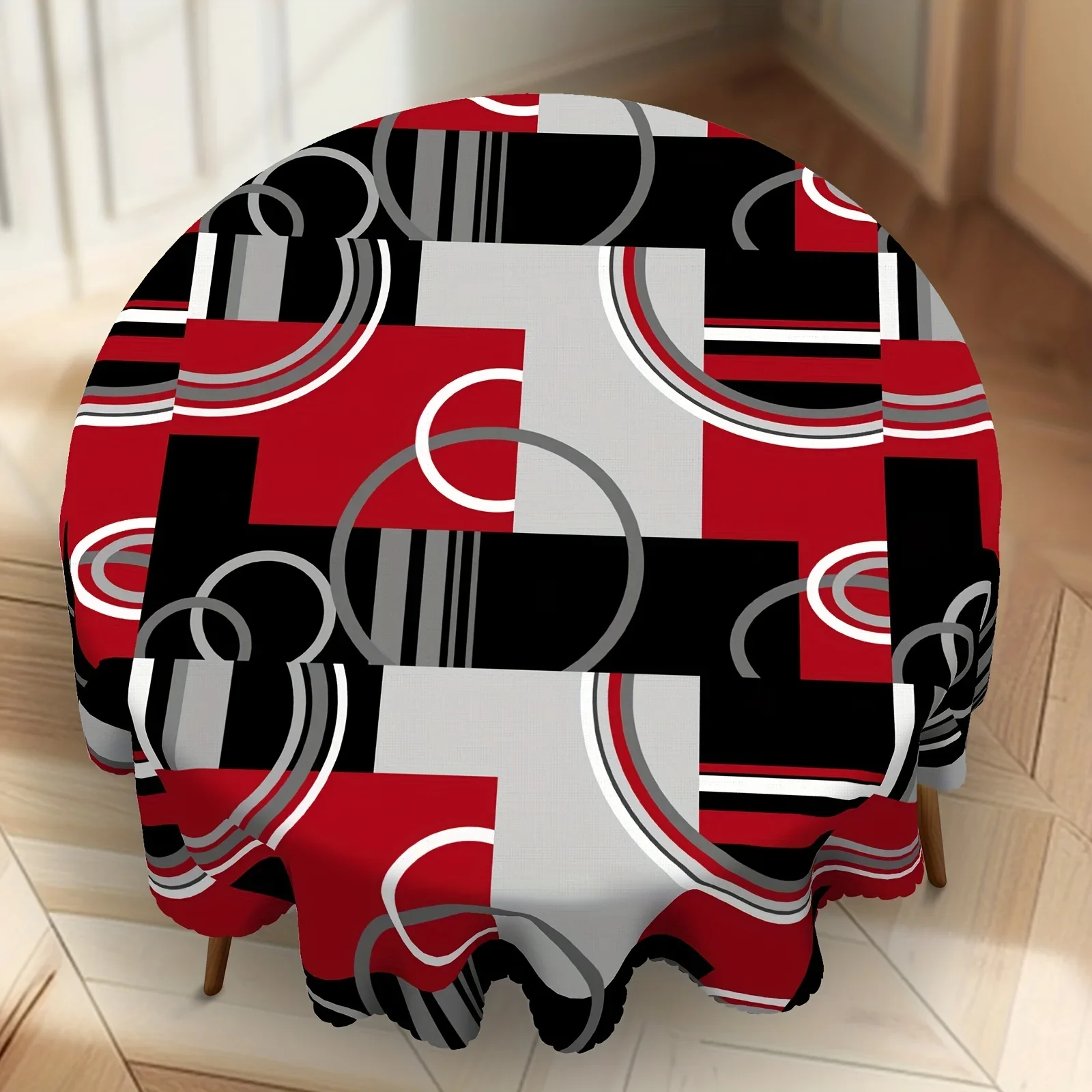 1 piece of abstract geometric pattern tablecloth | Modern minimalist multi-color tableclothxzj