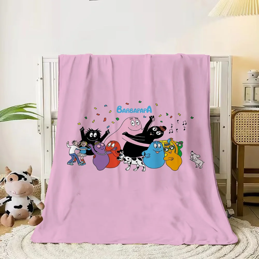 Cotton Blanket King Size Les Barbapapa Fluffy Plaid Hairy Blankets for Bed Throw Blanket for Sofa Luxury Blankets & Throws Knee