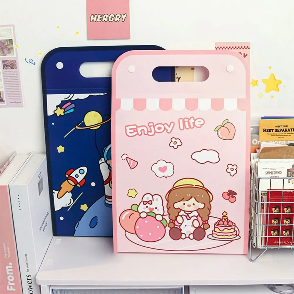 Portable Waterproof A4 File Folder Plastic 13 Pockets File Organizer Large Capacity Test Paper Storage Folder