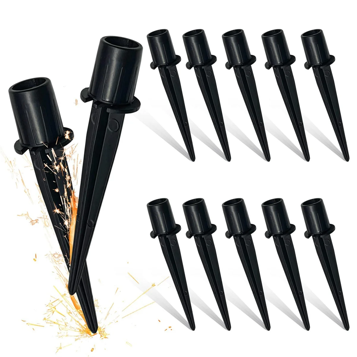 

12 Pack Metal Replacement Stakes for Solar Lights Outdoor, 0.78 X 5.35 Inch Solar Pathway Lights Spike Replacer