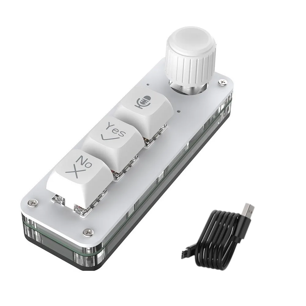 Built-In Microphone AI Voice Input Keyboard Vibe Coding Wired/2.4G Connection Macro Keypad Voice Command Keys Mini Voice Keypad