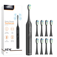 Mornwell T38 Electric Sonic Toothbrush USB Charge Rechargeable Waterproof Electronic Tooth Brushes 8 Replacement Heads Adult