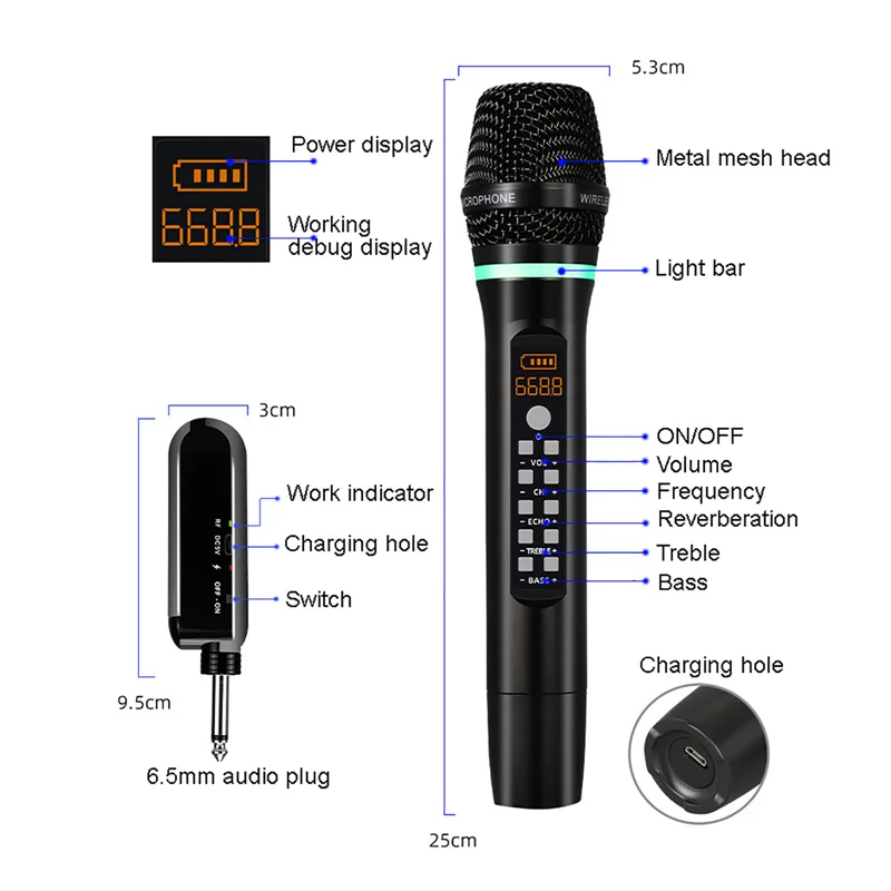 Imagem -05 - sem Fio Bluetooth Karaoke Microfone Handheld Mic Estúdio de Gravação Home Party Cantar Altofalante do Carro Igreja Mostrar Profissional