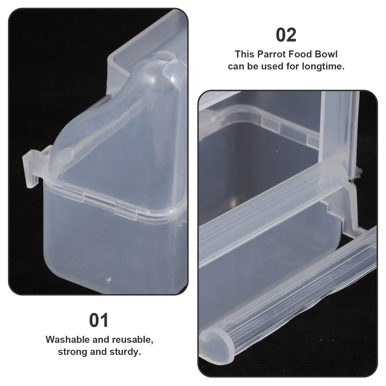 

Splash-Proof Feeder Hanging Parrot Food Sturdy Feeding Container For Small Birds Doves Pigeons Finches Cage Supply Feeding