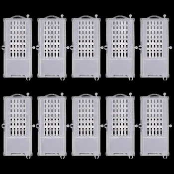 Arıcılık Arılar Şeffaf Kraliçe Kafesleri, Arı Kraliçesi Taşıma Kafesleri, Arıcılık Böcek Arı Kovanı Yetiştirme Mahkum Kral Kafesi 10 Adet