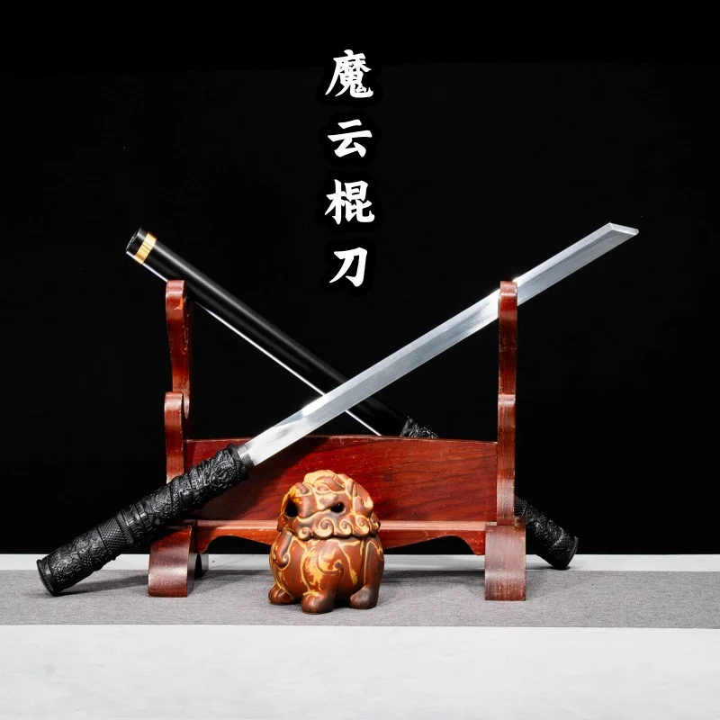 Stick in sword Tang horizontal sword high manganese steel integrated sword can be reversed for collection and self-defense