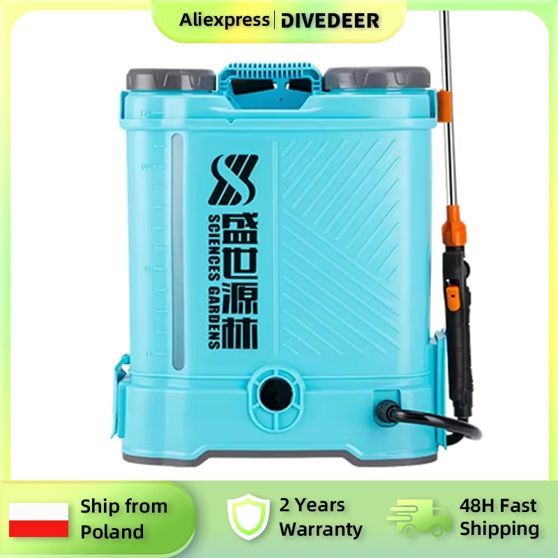 DIVEDEER Neues elektrisches Lithium-Sprühgerät 12L/16L Hochdruck-Rucksack-Elektrosprühgerät Landwirtschaftliches Pestizid-Sprühgerät