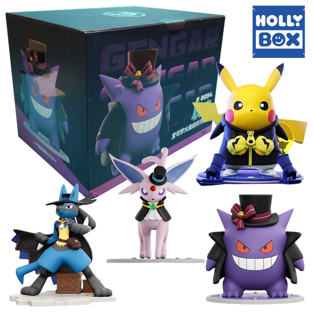 holly-box-genuine-pokemon-action-figures-gengar-pikachu-lucario-trendy-toys-premium-collectible-ornaments-decor-creative-gifts