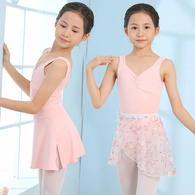 Ballet Dance Leotard Wide Strap One-Piece Set Spring Summer Training Exam Outfit Dancewear for Stage Show Studio Practice Suit