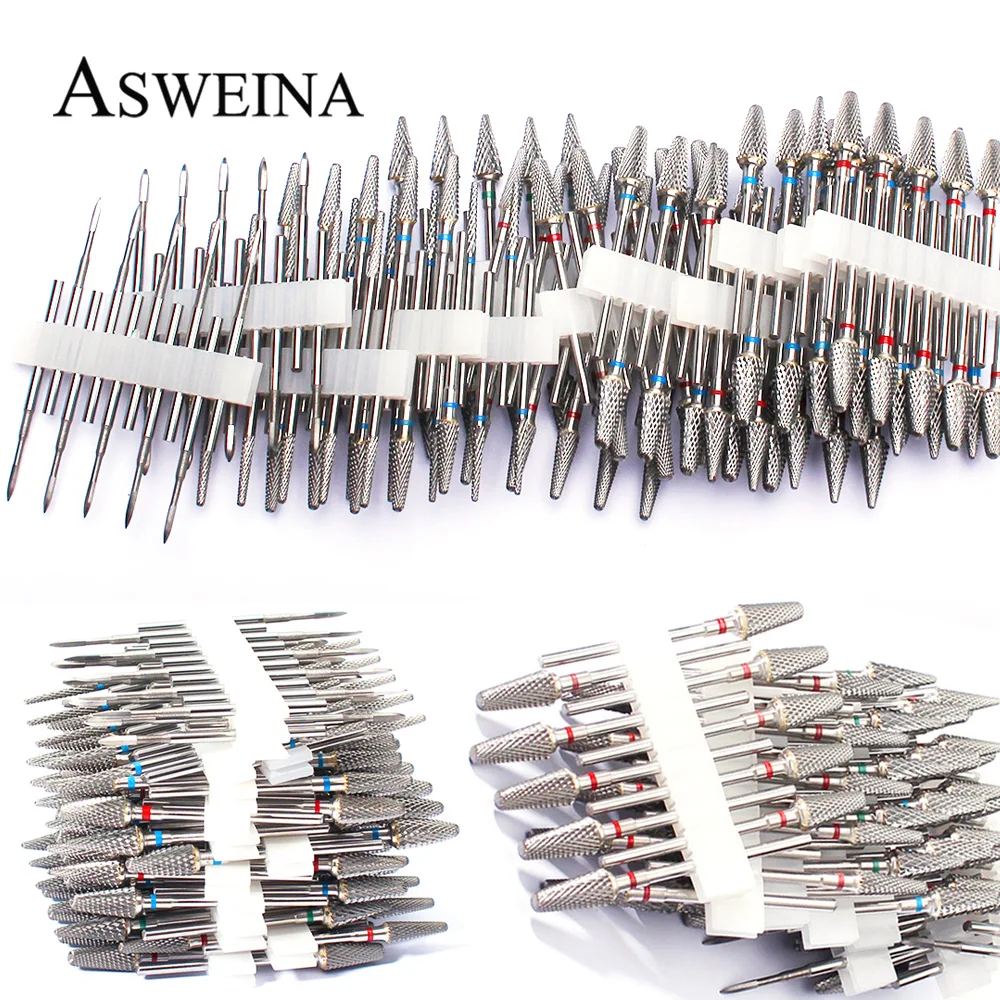 10pc/Set Nail Drill Bits Carbide Manicure Drills Milling Cutters Kits Gel Polish Remover Files Strawberries Electric Burr Tools