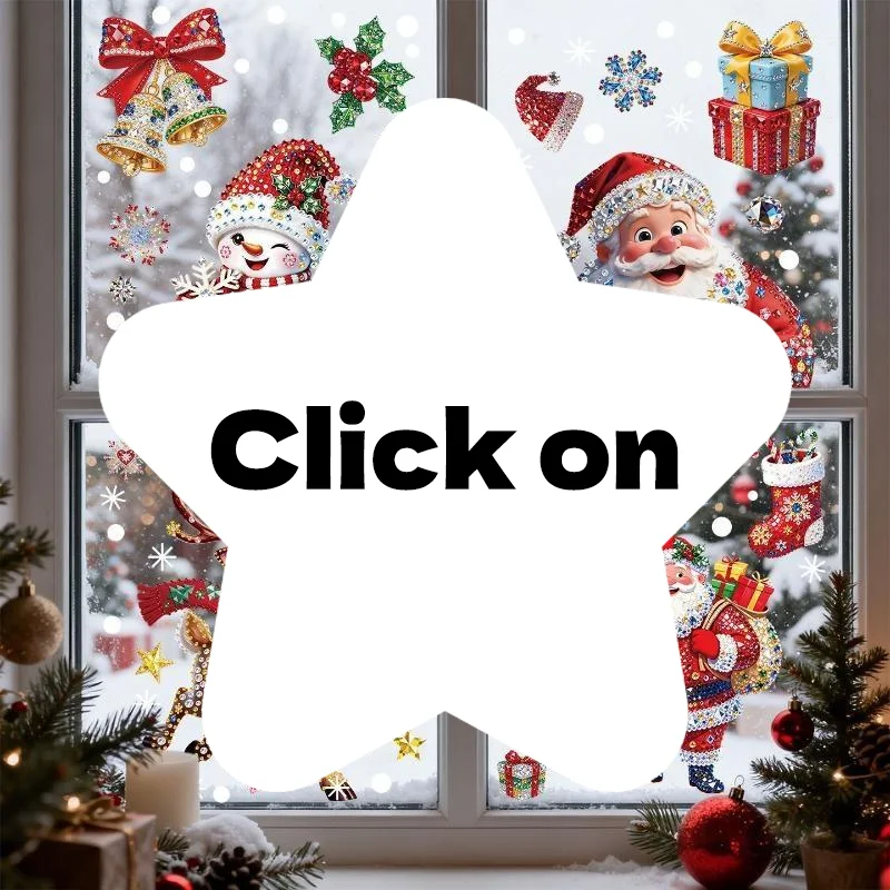 Christmas Window Sticker Decoration For Home Office Shopping Mall Showcase Flash Effect Snowman Elf Santa Claus Glass Decal