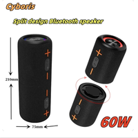 Cyboris Portable Bluetooth Speaker Dual Bass LED Wireless Subwoofer Waterproof Outdoor Column Boom box  Music Player Sound Box