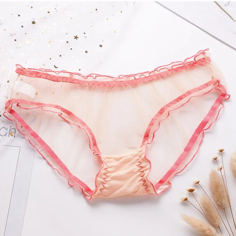 New Women\'s Sexy Panties Net yarn Breathable Comfort Women Underwear Seamless Briefs Ultra-transparent Panty Lingerie Underwear