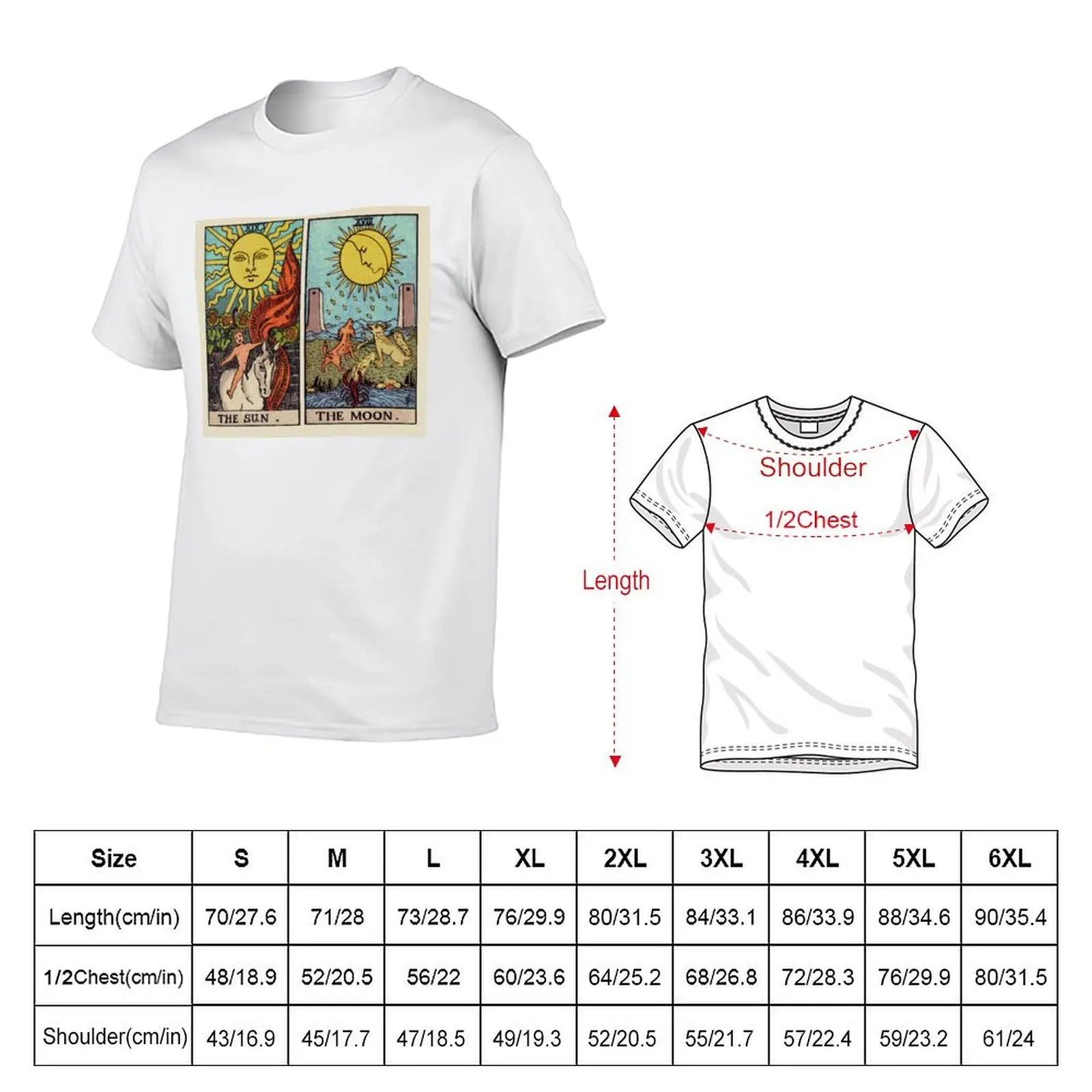 Moon & Sun Tarot | Colour T-Shirt funny t shirts dark humor funny t shirts cotton t shirt men 100% cotton luxury brand T-shirt