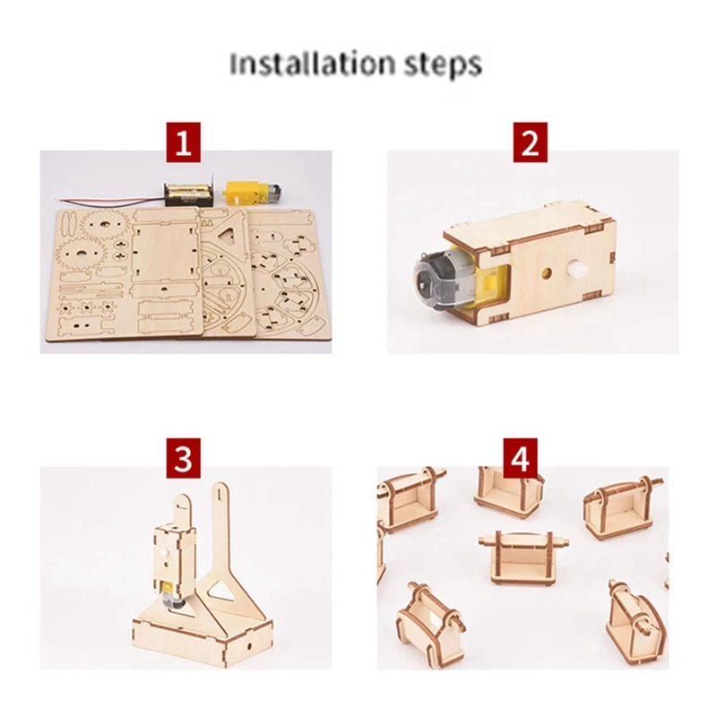 3d Diy Elektrische Ambacht Reuzenrad Puzzel Spel Houten Model Bouwkits Wetenschap Educatief Speelgoed Voor Kinderen Cadeau