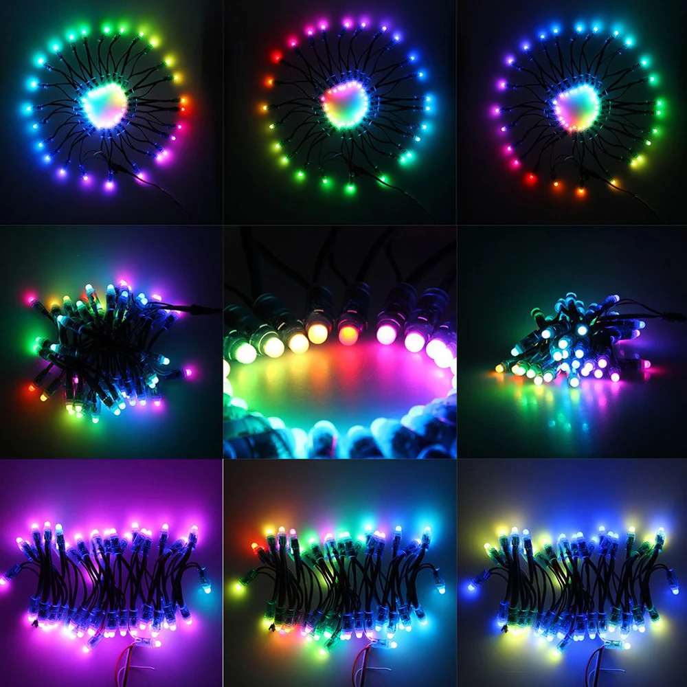 Picture 6: 50pcs DC 5V 12V WS2811 Full Color LED Pixel Light Module 12mm 10cm Wires IP68 Waterproof RGB Color Digital LED strings