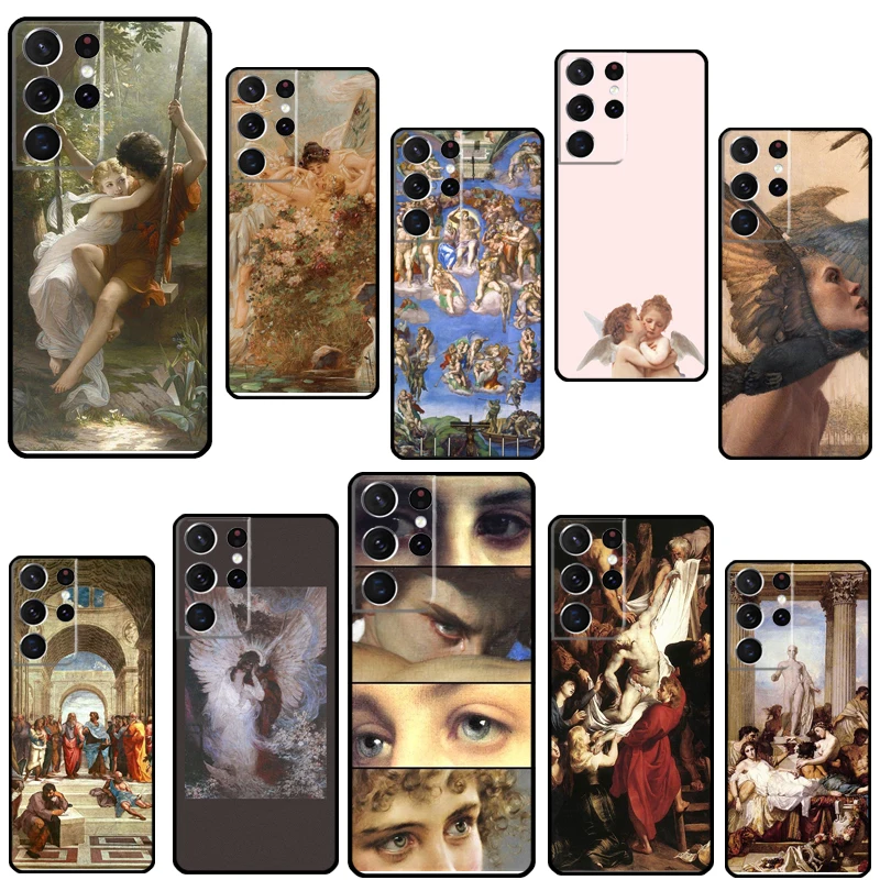 Renaissance Art Aesthetic Phone Case For Samsung Galaxy S23 S22 Ultra Note 20 10 S8 S9 S10 Plus S20 FE S21 FE Cover